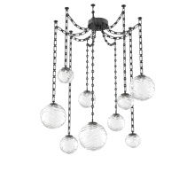 Hammerton SNB0092-09-MB-C-CH3-L1 - Gaia Round Chain 9pc Swag Multi-Pendant