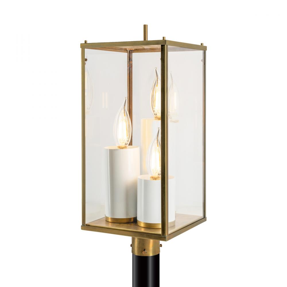 Back Bay Outdoor Post Lantern Light - Aged Brass