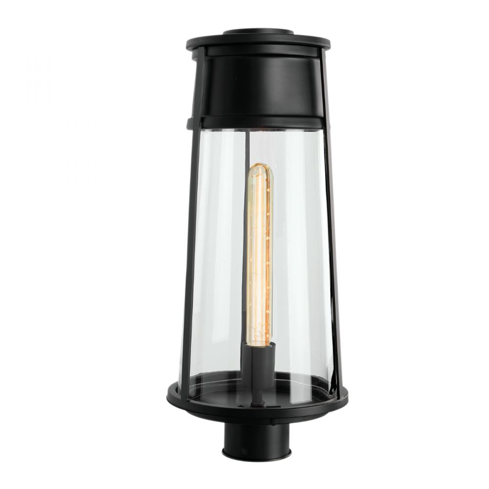 Cone Outdoor Post Lantern Light - Matte Black