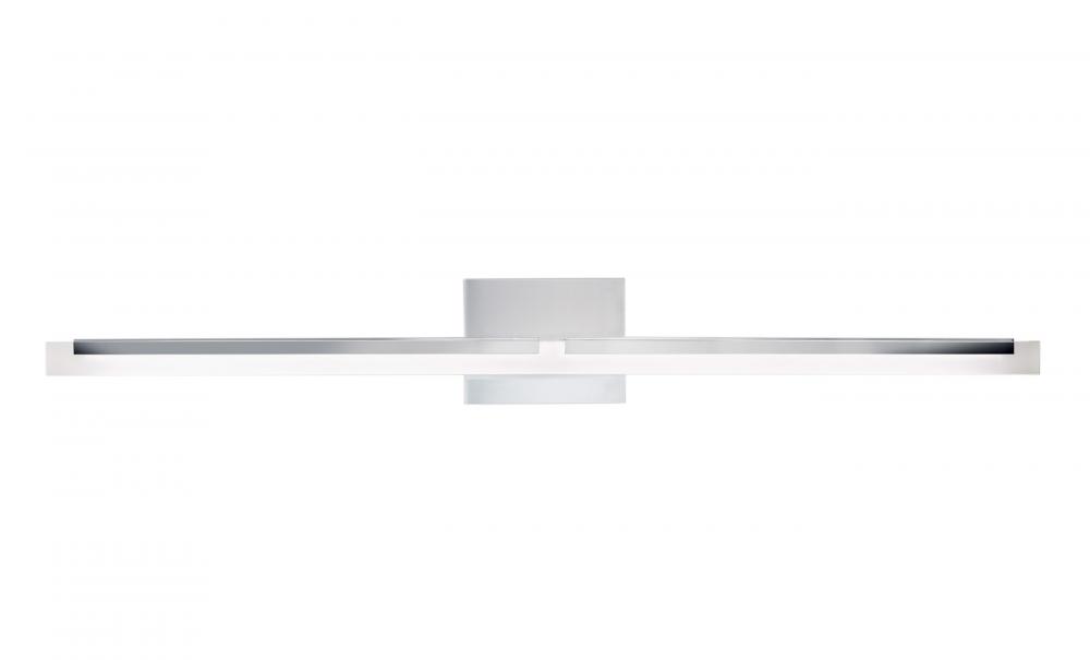 Double L Sconce Linear 36" LED Vanity Light - Chrome