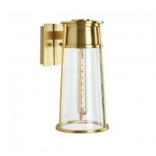 Norwell 1245-SB-CL - Cone Outdoor Wall Light - Satin Brass