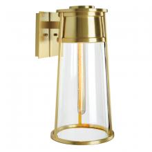 Norwell 1246-SB-CL - Cone Outdoor Wall Light - Satin Brass