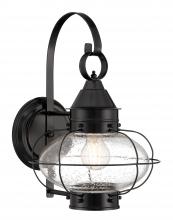 Norwell 1324-BL-SE - Cottage Onion Outdoor Wall Light - Black with Seeded Glass