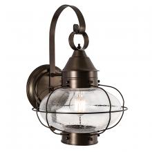 Norwell 1324-BR-SE - Cottage Onion Outdoor Wall Light - Bronze with Seeded Glass