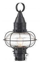  1511-GM-SE - Classic Onion Outdoor Post Light - Gun Metal with Seeded Glass