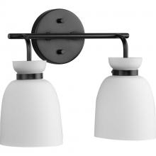  P300485-31M - Lexie Collection Two-Light Matte Black Contemporary Vanity Light