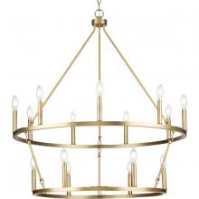  P400315-163 - Gilliam Collection Fifteen-Light Vintage Brass New Traditional Chandelier