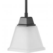  P500125-31M - Clifton Heights Collection One-Light Modern Farmhouse Matte Black Etched Glass Mini-Pendant Light