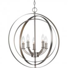  P3841-126 - Equinox Collection Five-Light Burnished Silver New Traditional Sphere Pendant Light