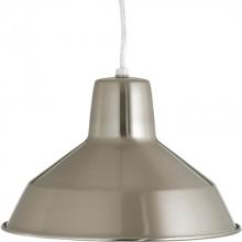  P5087-09 - Metal Shade Collection One-Light Brushed Nickel Spun Metal Shade Farmhouse Pendant Light