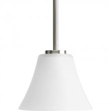 Progress P5300-09 - Bravo Collection One-Light Brushed Nickel Etched Glass Modern Mini-Pendant Light