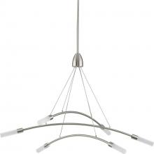  P400263-009-30 - Kylo LED Collection Six-Light Brushed Nickel and Frosted Acrylic Modern Style Chandelier Light