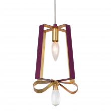 Varaluz 263M01TPLGL - Posh 1-Lt Tall Mini Pendant - Plum/Gold Leaf