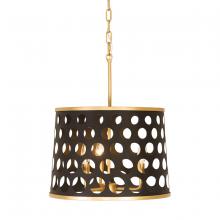  346P03MBFG - Bailey 3-Lt Pendant/Semi-Flush - Matte Black/French Gold