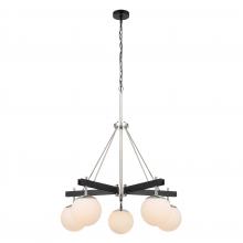  352C05BLPN - Allie 5-Lt Chandelier - Black/Polished Nickel