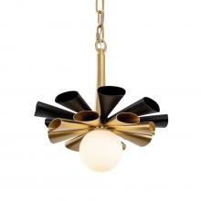  372P01SMBFG - Daphne 1-Lt Small Pendant - Matte Black/French Gold