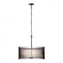  393P06MBFG - Park Row 6-Lt   Pendant - Matte Black/French Gold