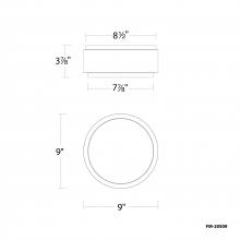  FM-20509-30-BK/AB - Salvo Flush Mount Light