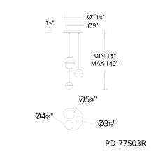 WAC US PD-77503R-AB - Cyllindra Chandelier Light