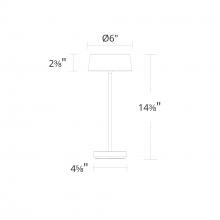  TL-W251315-27-WT - Crystal 251315 Indoor/Outdoor 2700K Table Lamp