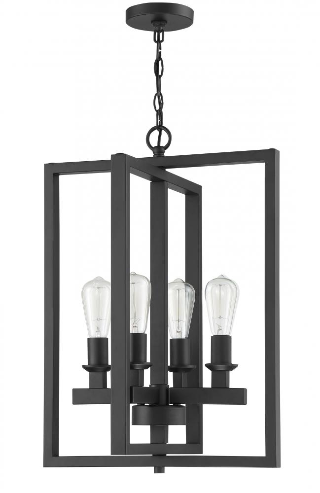 Chicago 4 Light Foyer in Flat Black