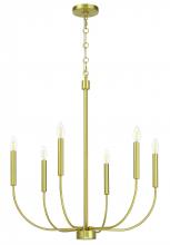  59826-SB - Traci 6 Light Chandelier in Satin Brass