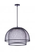 Craftmade P1006FB-LED - 24.25â€ Diameter Sculptural Statement Metal Mesh Dome 2 Shade Pendant in Flat Black