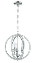  1043C-BNK - 3 Light Mini Chandelier in Brushed Nickel