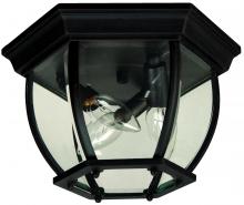  Z433-TB - Bent Glass 3 Light Outdoor Flushmount in Textured Black