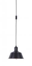  SW2011-FB - Portable Swag Pendant w/Metal Shade in Flat Black