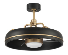 Craftmade TYL24FBSB3-NWF - Taylor 20" 3-Blade Ceiling Fan in Flat Black/Satin Brass w/ Clear Acrylic Blades