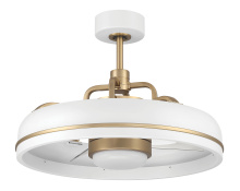 Craftmade TYL24WSB3-NWF - Taylor 20" 3-Blade Ceiling Fan in White/Satin Brass w/ Clear Acrylic Blades