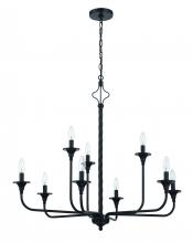  57029-FB - Jolenne 9 Light Two-Tier Chandelier in Flat Black