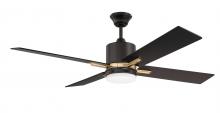  TEA52FBSB4 - 52" Teana in Flat Black/Satin Brass w/ Flat Black/Mesquite Blades