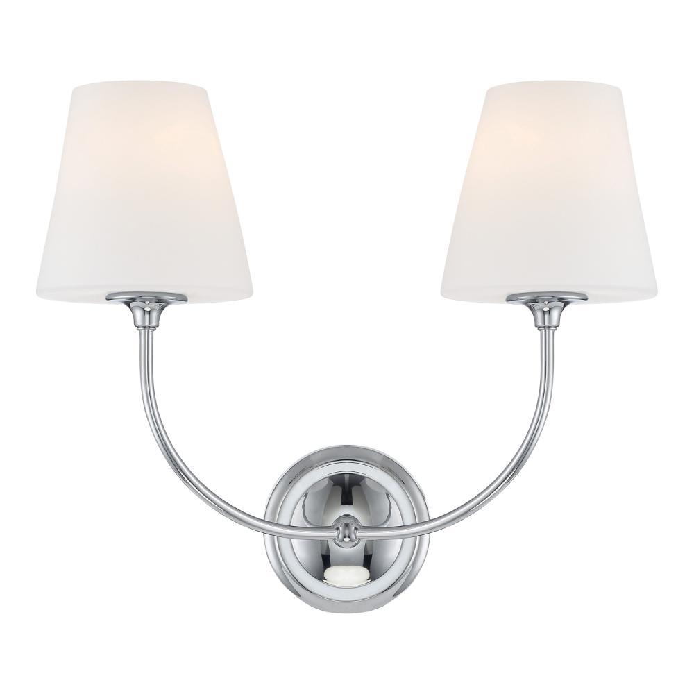 Libby Langdon Sylvan 2 Light Polished Chrome Sconce