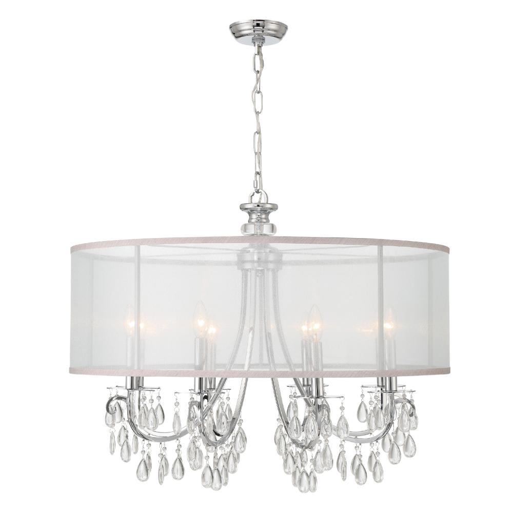 Hampton 8 Light Drum Shade Polished Chrome Chandelier