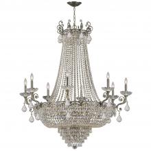  1488-HB-CL-S - Majestic 20 Light Swarovski Strass Crystal Historic Brass Chandelier