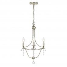  433-SA - Metro 3 Light Antique Silver Mini Chandelier