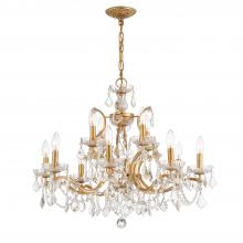  4456-GA-CL-S - Filmore 12 Light Swarovski Strass Crystal Antique Gold Chandelier