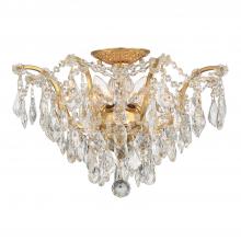  4457-GA-CL-S - Filmore 5 Light Swarovski Strass Crystal Antique Gold Flush Mount