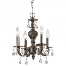  5024-VB-CL-SAQ - Paris Market 4 Light Spectra Crystal Venetian Bronze Mini Chandelier