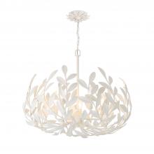  566-MT - Broche 5 Light Matte White Chandelier