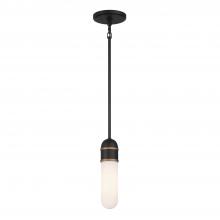  CAP-8511-MK-TG - Brian Patrick Flynn Capsule 1 Light LED Matte Black + Textured Gold Mini Pendant