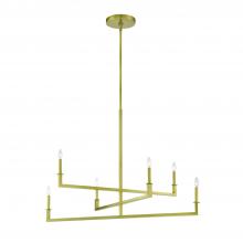  DNT-6046-AG - Dante 6 Light Aged Brass Chandelier