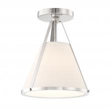 Crystorama FUL-900-PN_CEILING - Fulton 1 Light Polished Nickel Semi Flush Mount