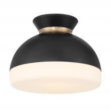  GID-4000-MK-VG - Brian Patrick Flynn Gidget 1 Light Matte Black + Vibrant Gold Flush Mount