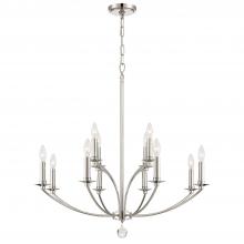  MIL-8012-PN - Mila 12 Light Polished Nickel Chandelier