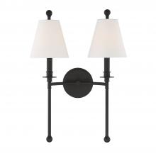  RIV-383-BF - Riverdale 2 Light Black Forged Sconce