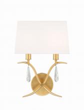 Crystorama ROL-18802-GA - Rollins 2 Light Antique Gold Sconce