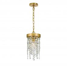 Crystorama WIN-610-GA-CL-MWP - Winham 1 Light Antique Gold Crystal Mini Pendant